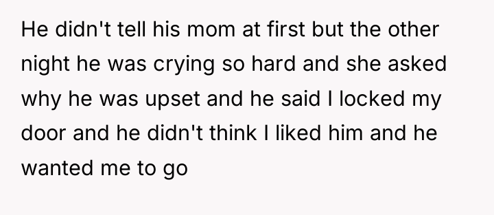 He didn't tell his mom at first but the other...
