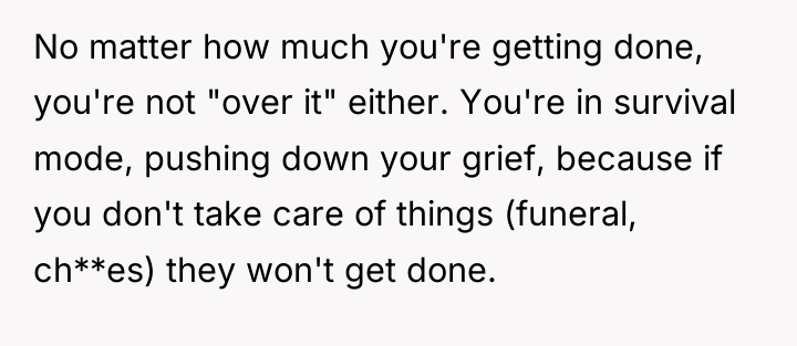 No matter how much you're getting done, you're not "over...