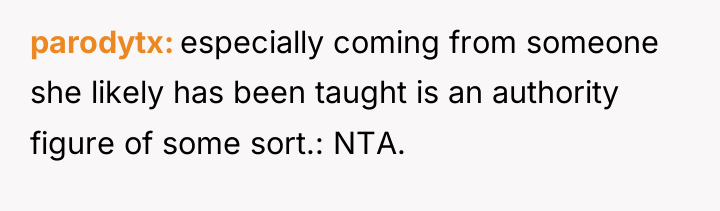 parodytx especially coming from someone she likely has been taught...