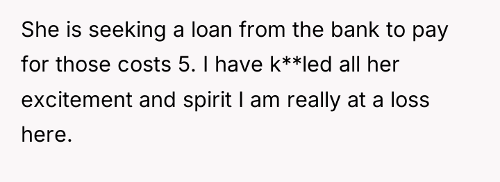 She is seeking a loan from the bank to pay...