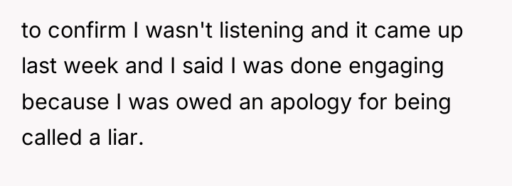 to confirm I wasn't listening and it came up last...