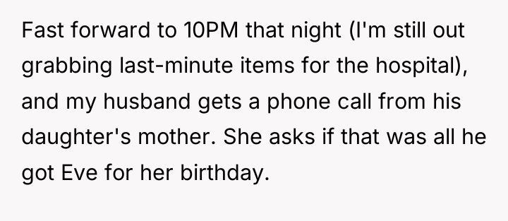 Fast forward to 10PM that night (I'm still out grabbing...