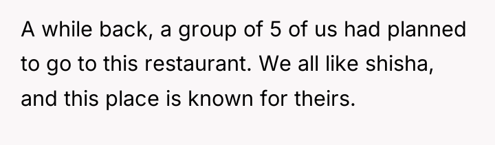 A while back, a group of 5 of us had...