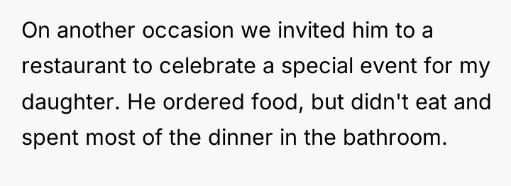 On another occasion we invited him to a restaurant to...