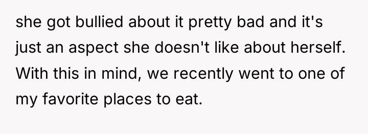 she got bullied about it pretty bad and it's just...