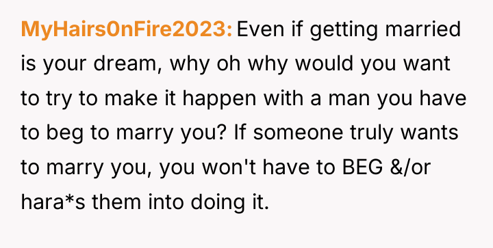 MyHairs0nFire2023 Even if getting married is your dream, why oh...