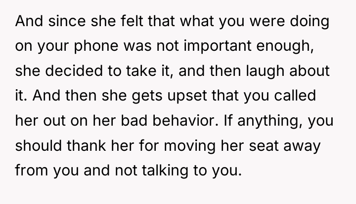 And since she felt that what you were doing on...