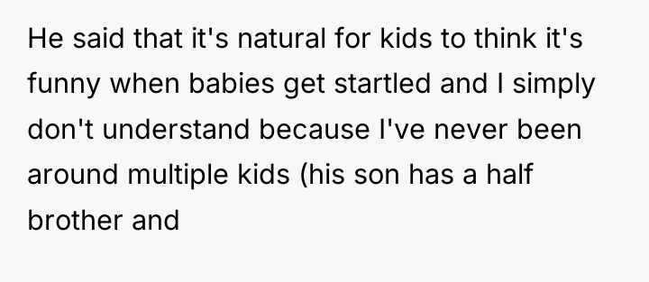He said that it's natural for kids to think it's...
