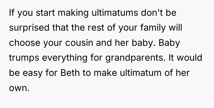 If you start making ultimatums don't be surprised that the...
