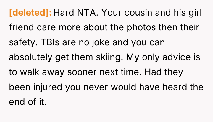 [deleted] Hard NTA. Your cousin and his girl friend care...