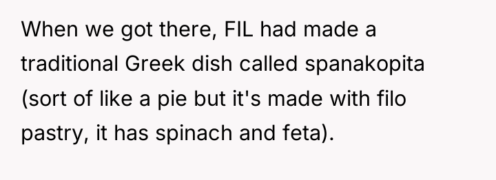When we got there, FIL had made a traditional Greek...