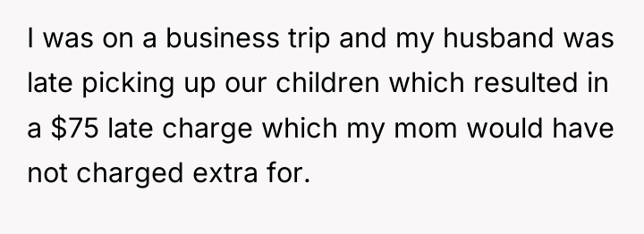 I was on a business trip and my husband was...