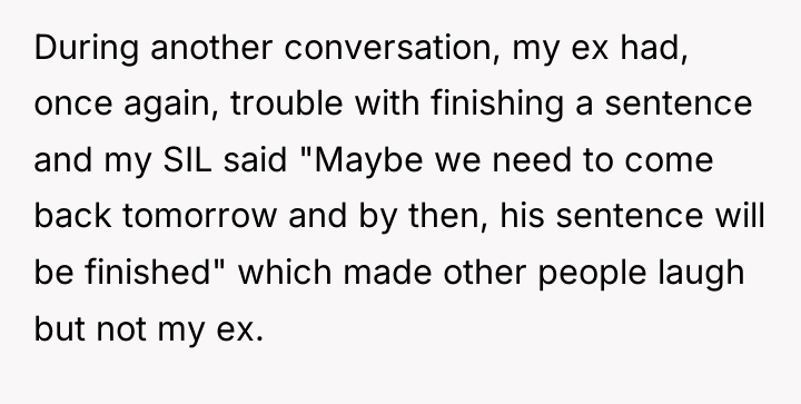 During another conversation, my ex had, once again, trouble with...