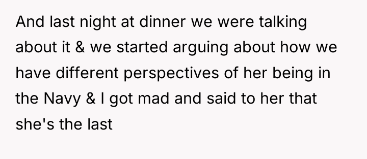 And last night at dinner we were talking about it...