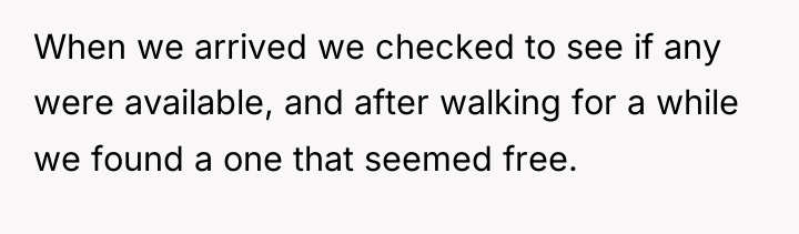 When we arrived we checked to see if any were...