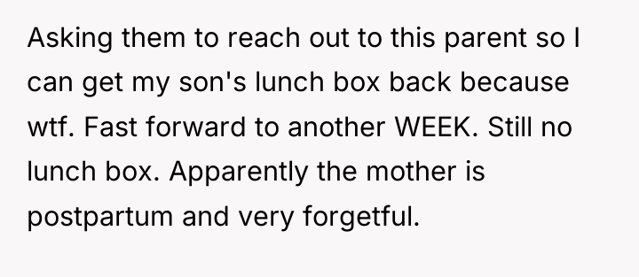 Asking them to reach out to this parent so I...