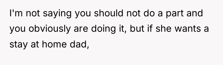 I'm not saying you should not do a part and...