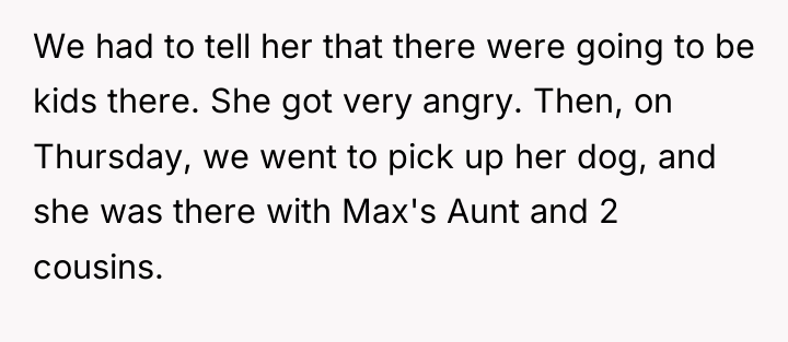 We had to tell her that there were going to...