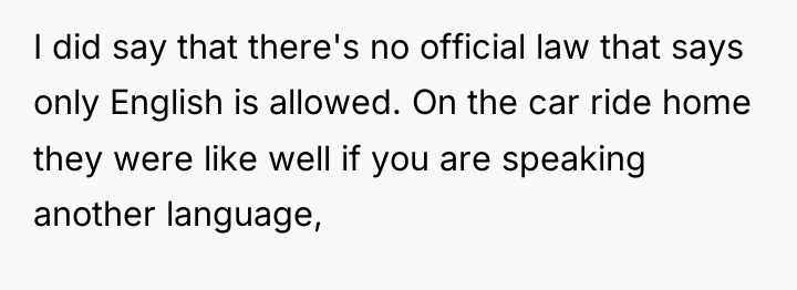 I did say that there's no official law that says...