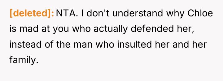 [deleted] NTA. I don't understand why Chloe is mad at...