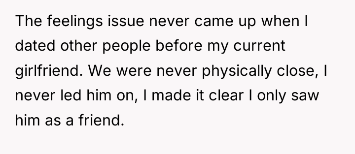 The feelings issue never came up when I dated other...