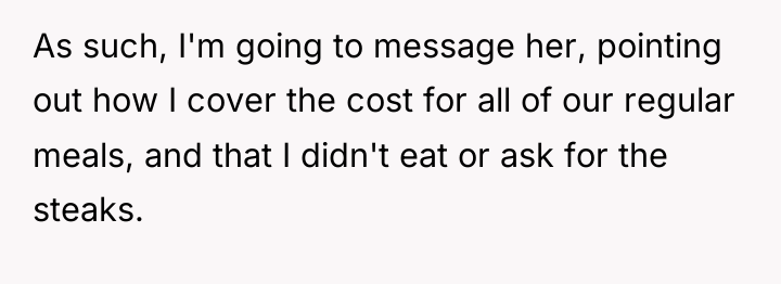 As such, I'm going to message her, pointing out how...