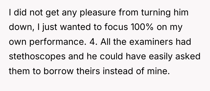 I did not get any pleasure from turning him down,...