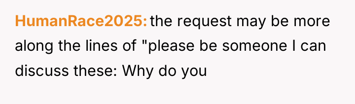 HumanRace2025 the request may be more along the lines of...