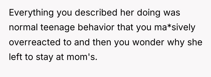 Everything you described her doing was normal teenage behavior that...