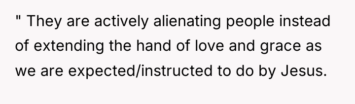 " They are actively alienating people instead of extending the...