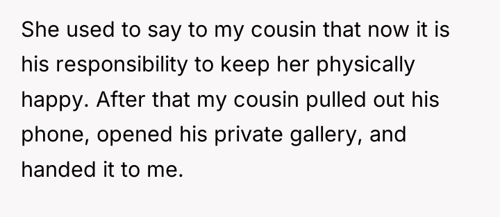 She used to say to my cousin that now it...