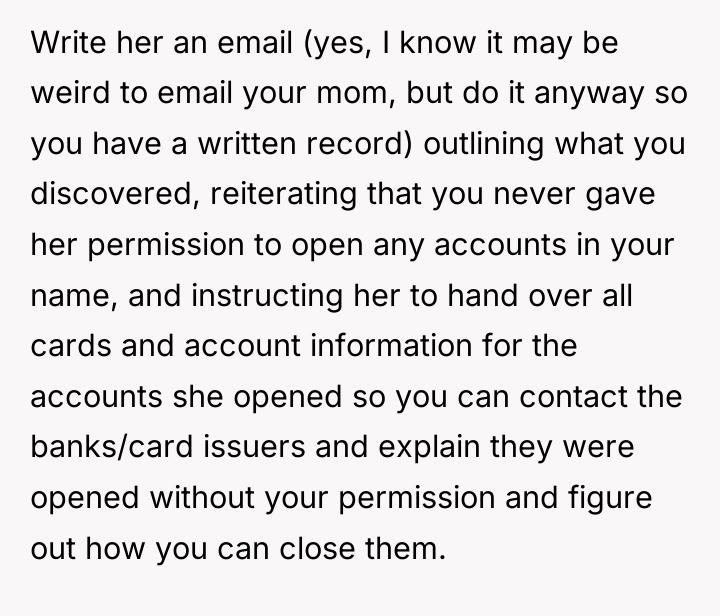 Write her an email (yes, I know it may be...