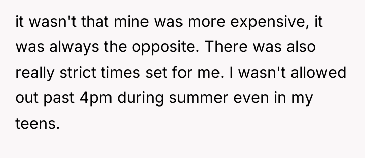 it wasn't that mine was more expensive, it was always...