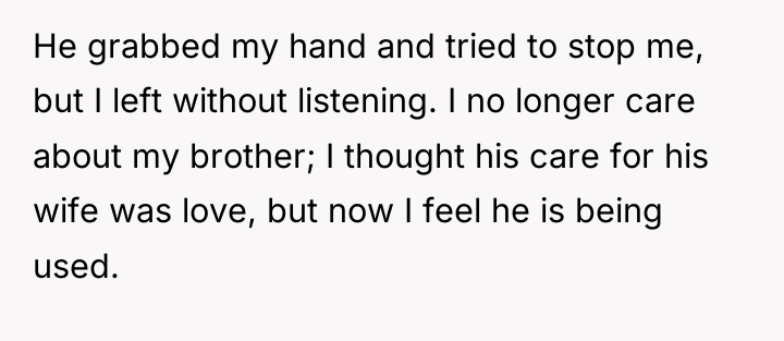 He grabbed my hand and tried to stop me, but...