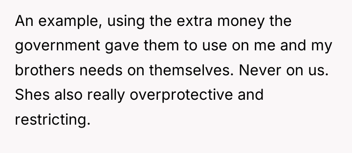 An example, using the extra money the government gave them...