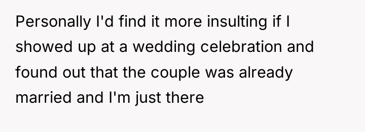 Personally I'd find it more insulting if I showed up...