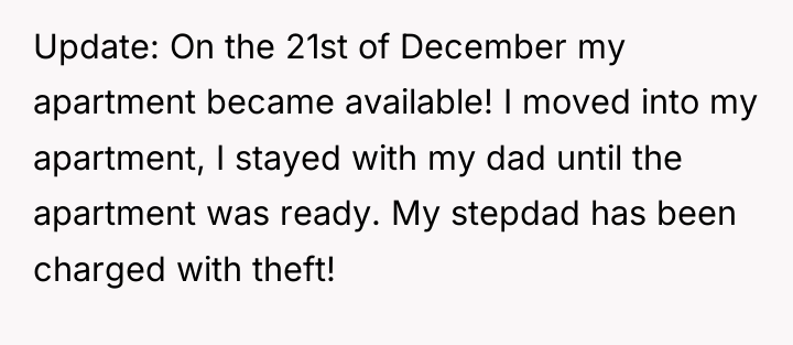 Update: On the 21st of December my apartment became available!...