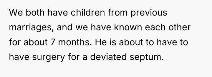 We both have children from previous marriages, and we have...