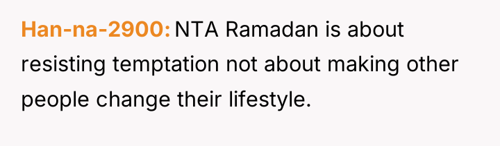Han-na-2900 NTA Ramadan is about resisting temptation not about making...