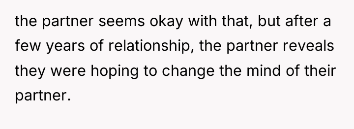 the partner seems okay with that, but after a few...