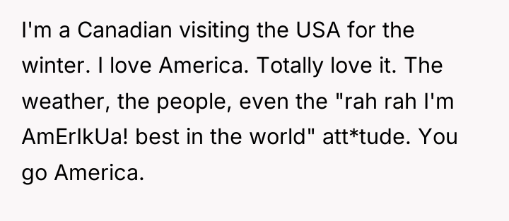 I'm a Canadian visiting the USA for the winter. I...
