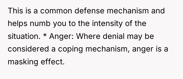 This is a common defense mechanism and helps numb you...
