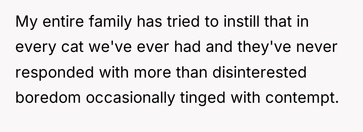 My entire family has tried to instill that in every...