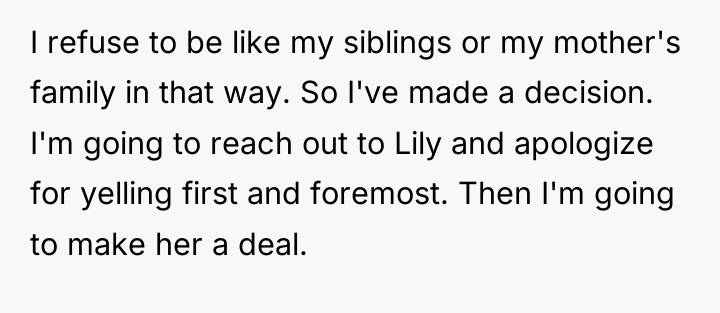 I refuse to be like my siblings or my mother's...