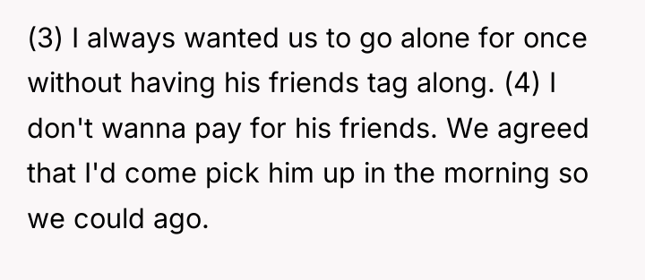 (3) I always wanted us to go alone for once...