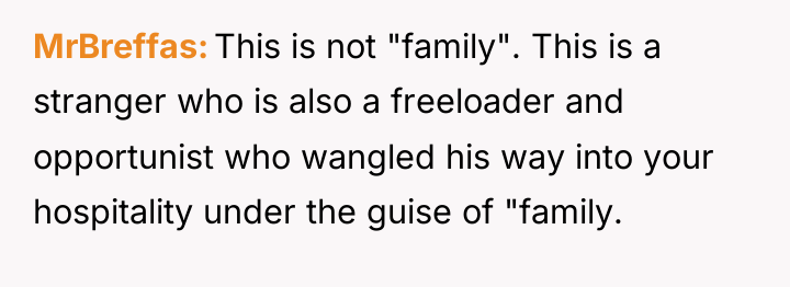 MrBreffas This is not "family". This is a stranger who...