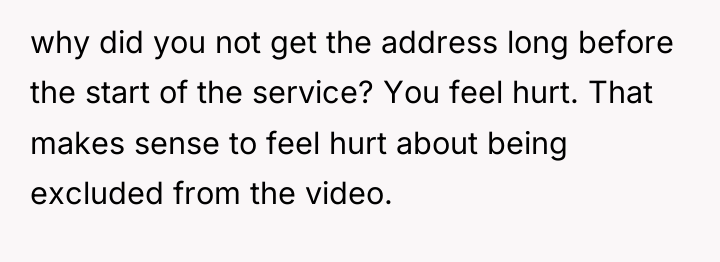 why did you not get the address long before the...