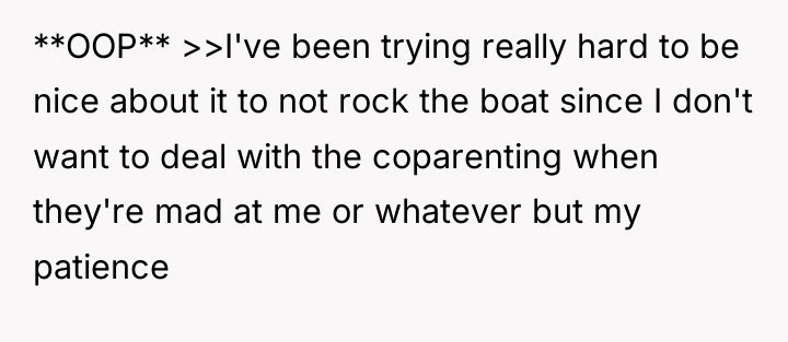 **OOP** >>I've been trying really hard to be nice about...