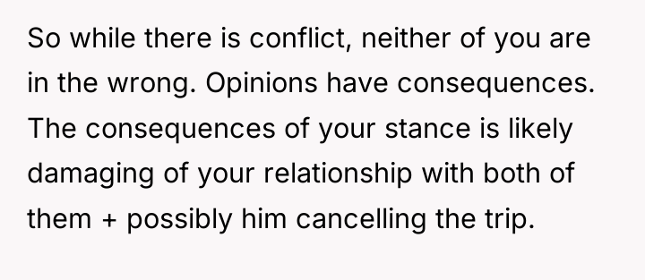 So while there is conflict, neither of you are in...