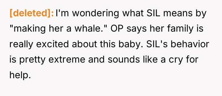 [deleted] I'm wondering what SIL means by "making her a...